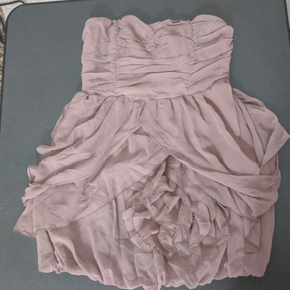 Blush pink ruffled dress